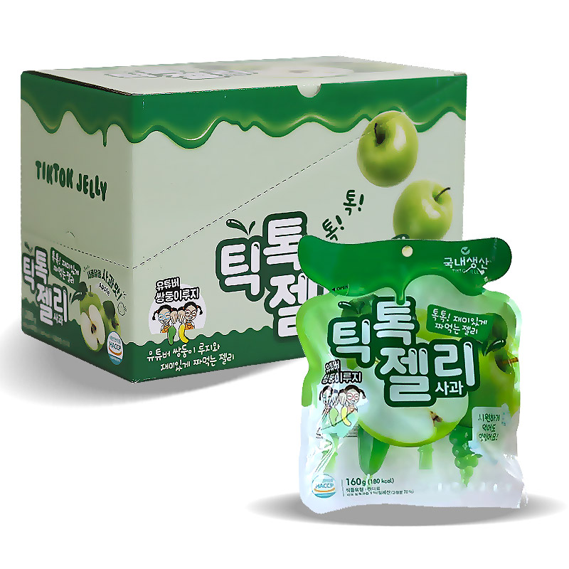 (행사) 3000 틱톡 젤리 사과 맛 160g *8개