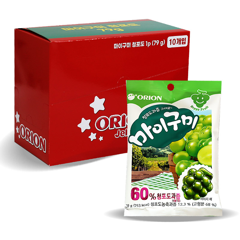1500 오리온 청포도과즙 그대로 마이구미 79g*10개입 (가격인상)