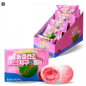 1000 동결건조 핑크 지구 모양 젤리 144g (8g*18개) 피치코리아