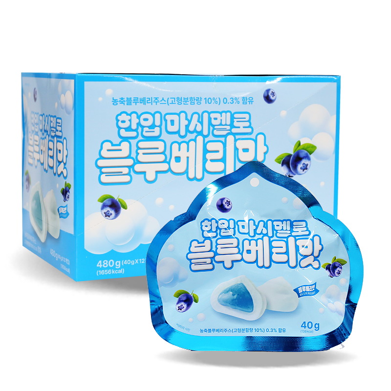 1000 한입 마시멜로 블루베리맛 40g*12개
