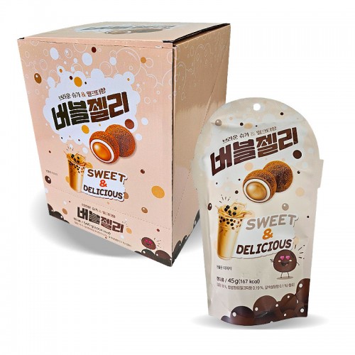 1000 브라운 슈가 밀크티향 버블젤리 45g*12개(편의점 입점)