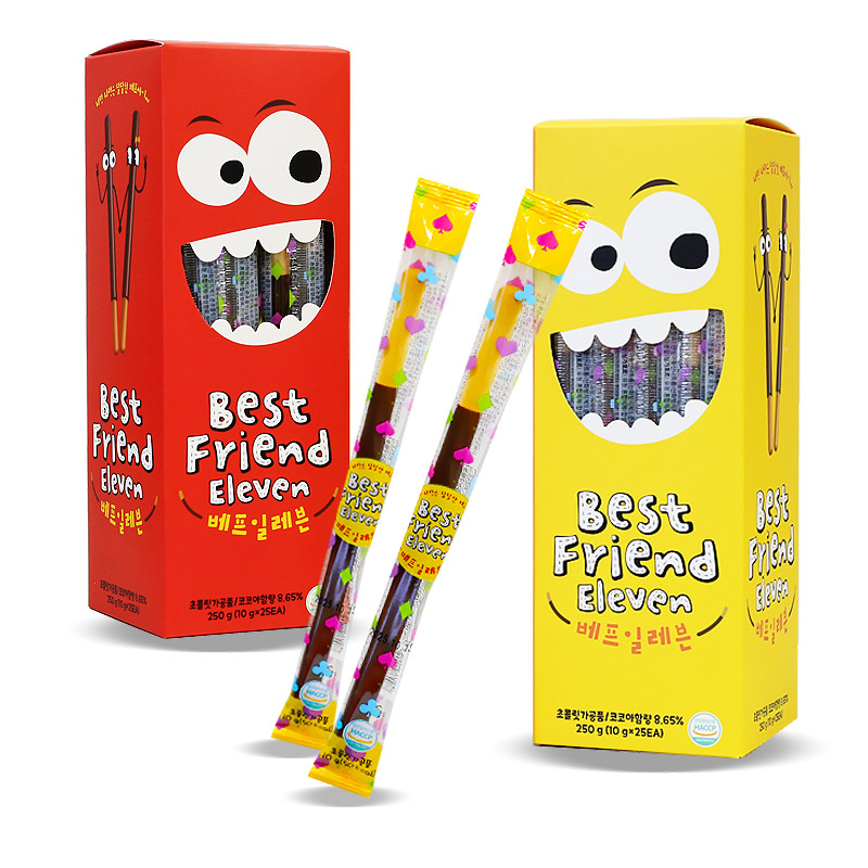 300 해피타임 베프일레븐 빼빼로 (투명) 10g*25개 (색상랜덤) 할로윈데이