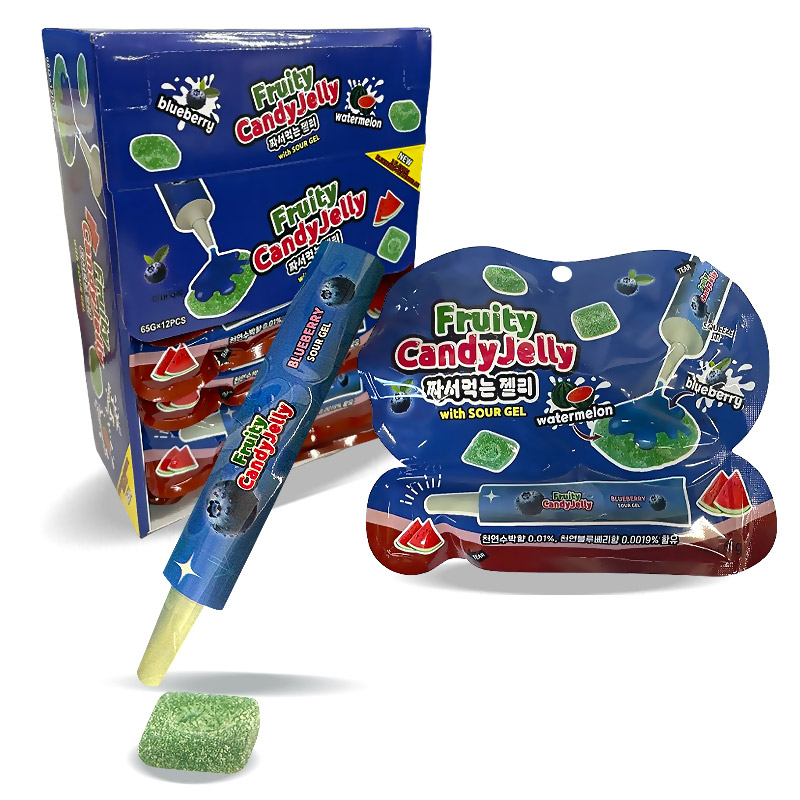 2000 후르츠 캔디젤리 짜서먹는 젤리(블루베리+수박) 65g*12개