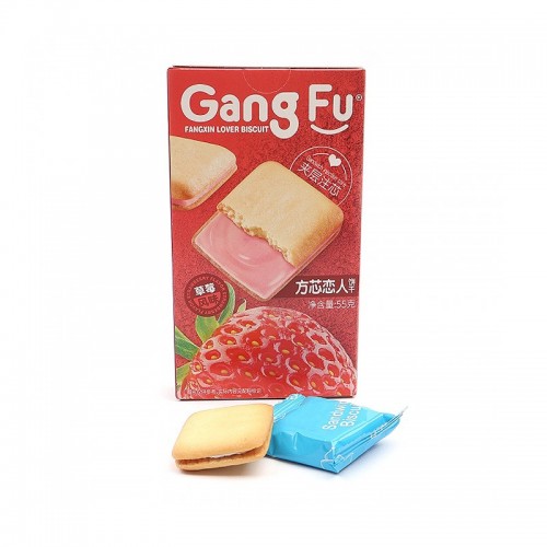 (행사) 1500 강푸 러버 비스킷 딸기맛 55g (한박스 48개)